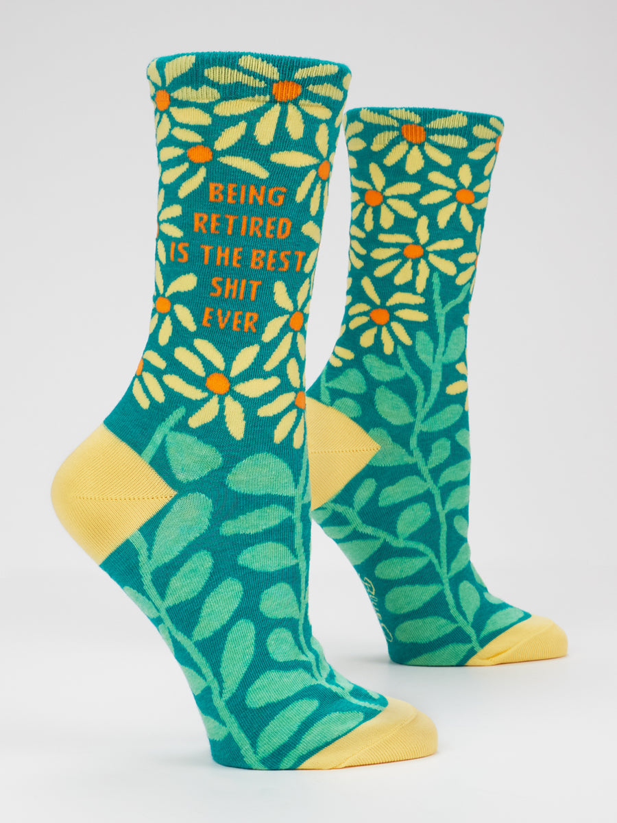 Blue Q | Women's Crew Socks | Being Retired is the Best Shit Ever