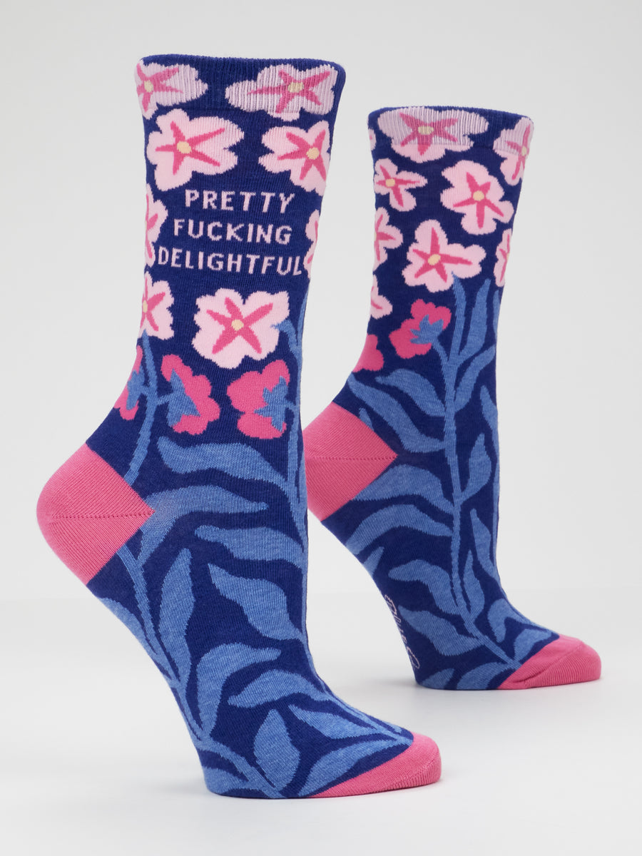 Blue Q | Women's Crew Socks | Pretty Fucking Delightful