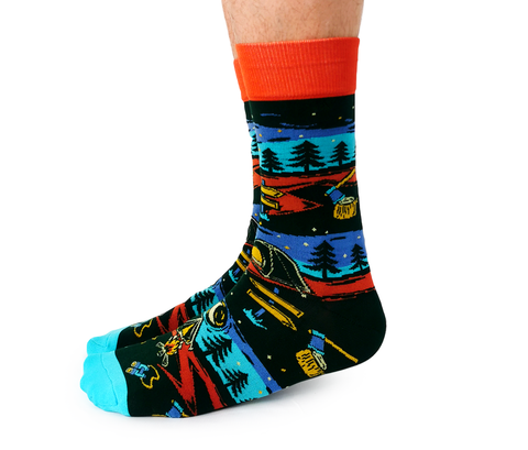 Uptown Sox | Men's Crew Socks | Camping Trailblazer