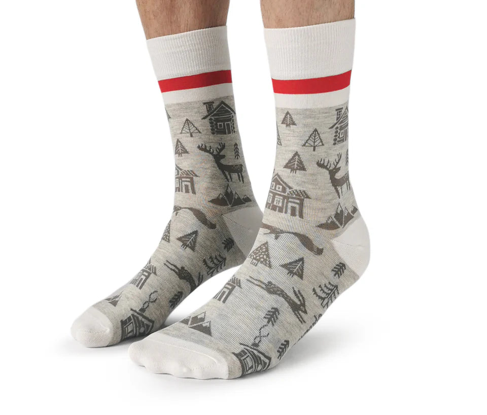 Uptown Sox | Men's Crew Socks | Winter Scene