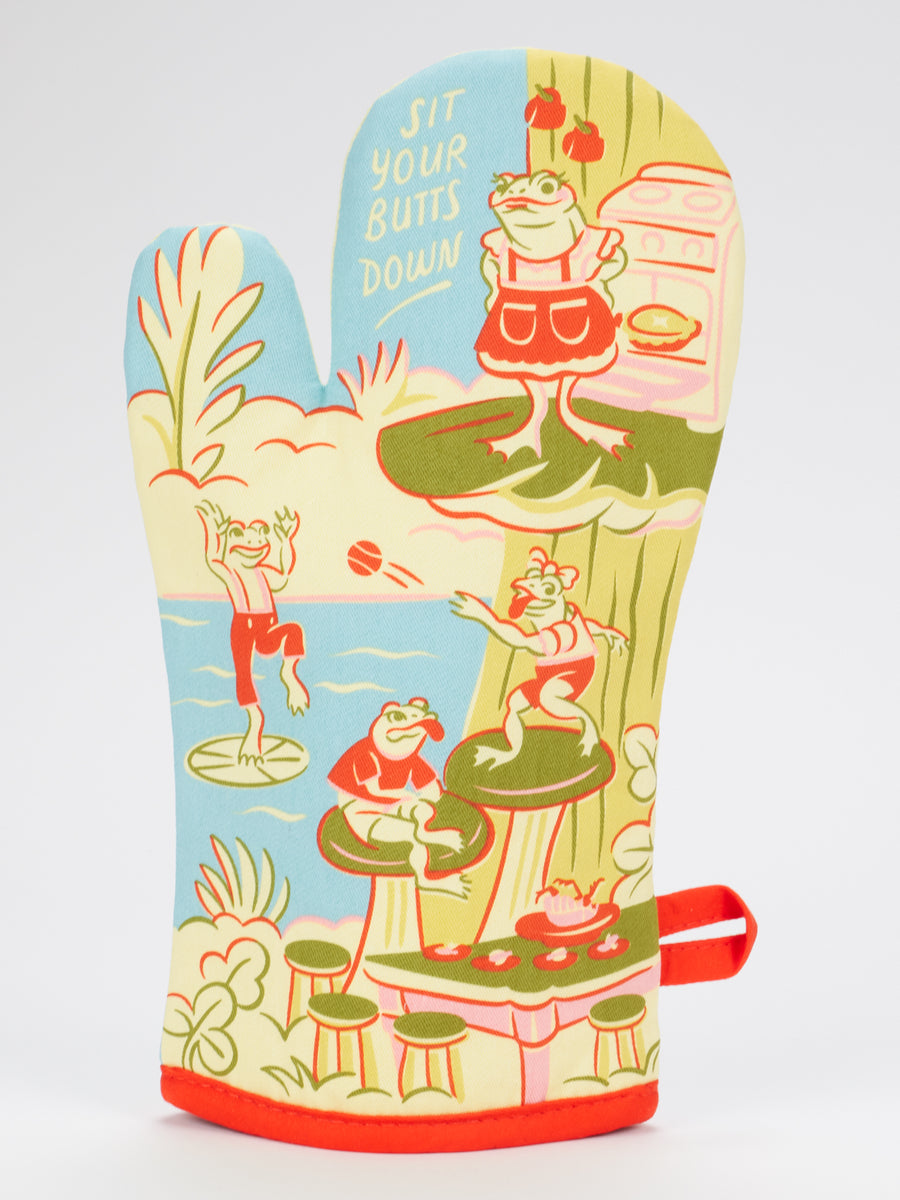 Blue Q | Oven Mitt | Sit Your Butts Down