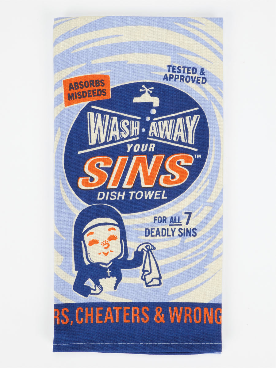 Blue Q | Dish Towel | Wash Away Your Sins