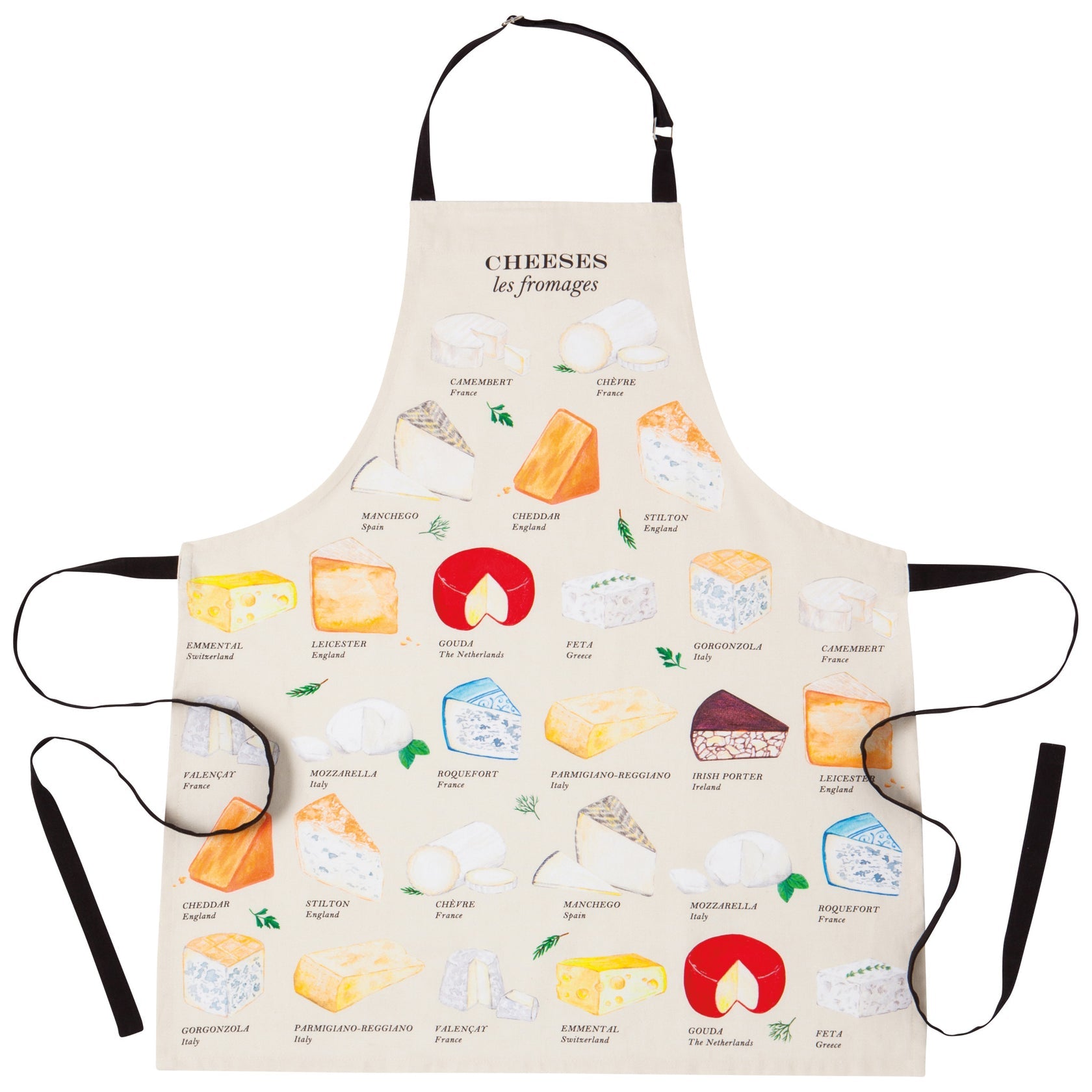 Les Fromages Fine Print Apron | Now Designs
