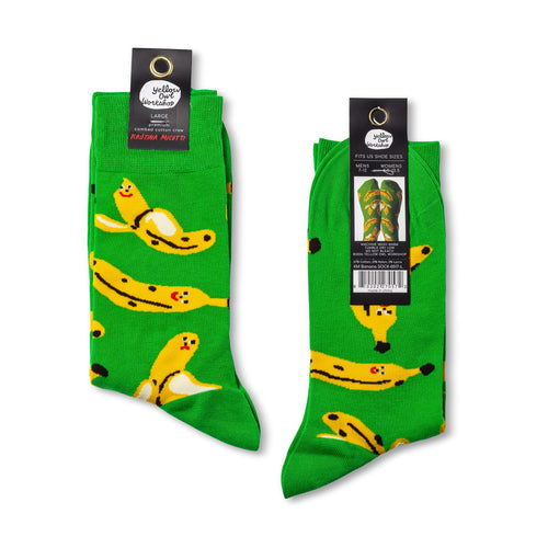 Yellow Owl Workshop | Large | Banana Crew Socks