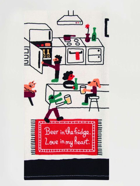 Beer in the Fridge Dish Towel | Blue Q - Oscar & Libby's