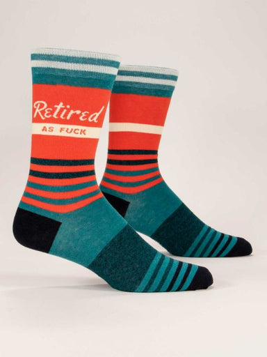 Blue Q | Men's Crew Socks | Retired as Fuck - Oscar & Libby's