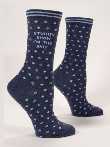 Blue Q | Women's Crew Socks | Studies Show I'm the Shit - Oscar & Libby's