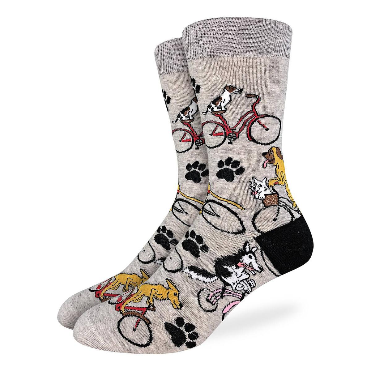 Good Luck Sock | Men's Crew | Dogs Riding Bikes