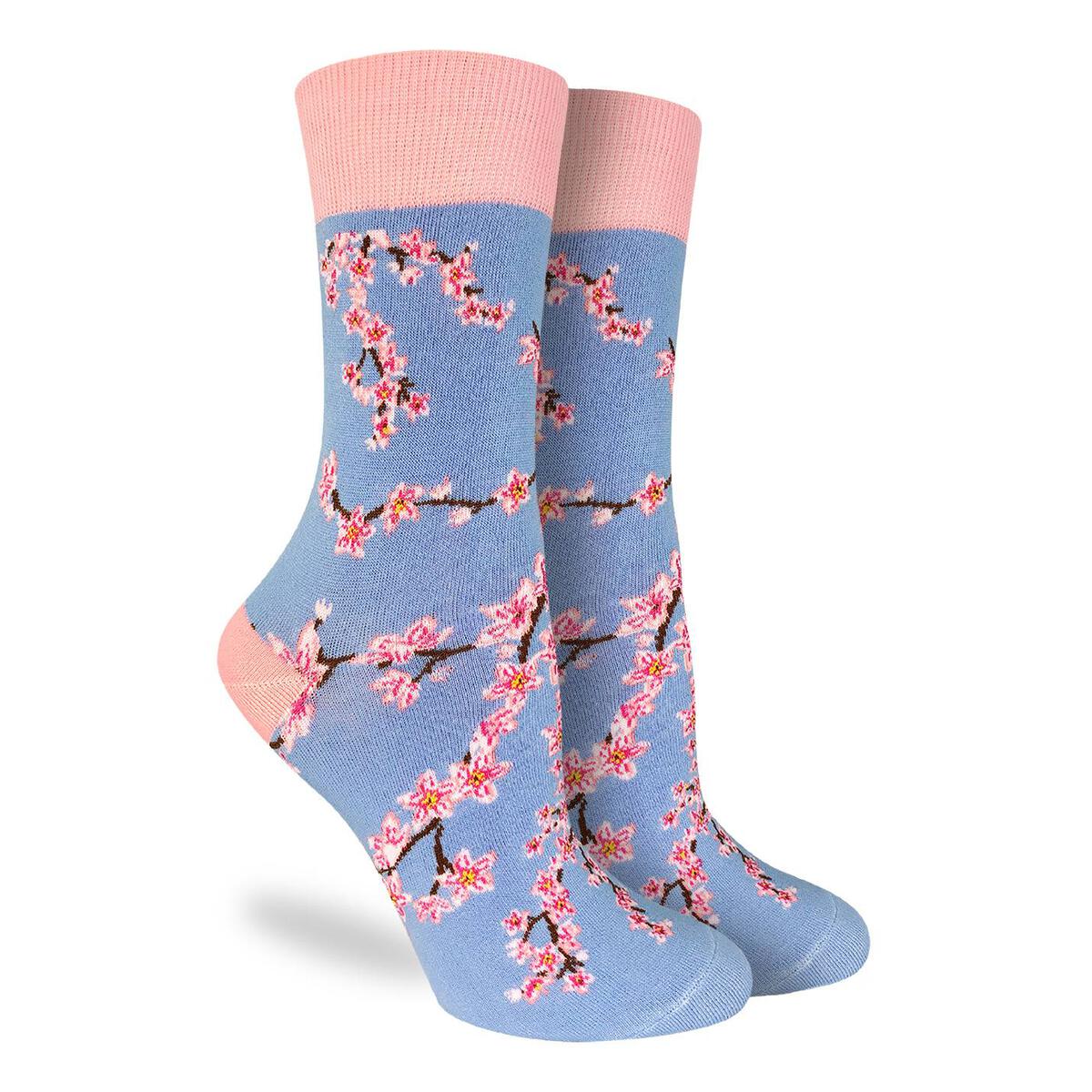 Good Luck Sock | Women's Crew | Cherry Blossoms