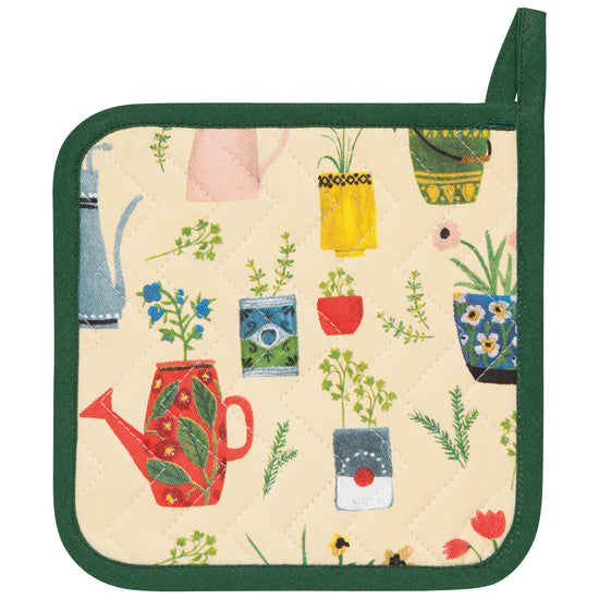 Quilted Potholder | Watering Cans