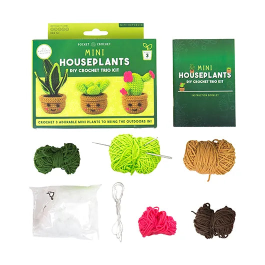Gift Republic | Mini Houseplant Trio DIY Crochet Kit