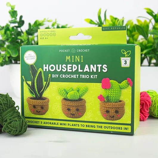Gift Republic | Mini Houseplant Trio DIY Crochet Kit