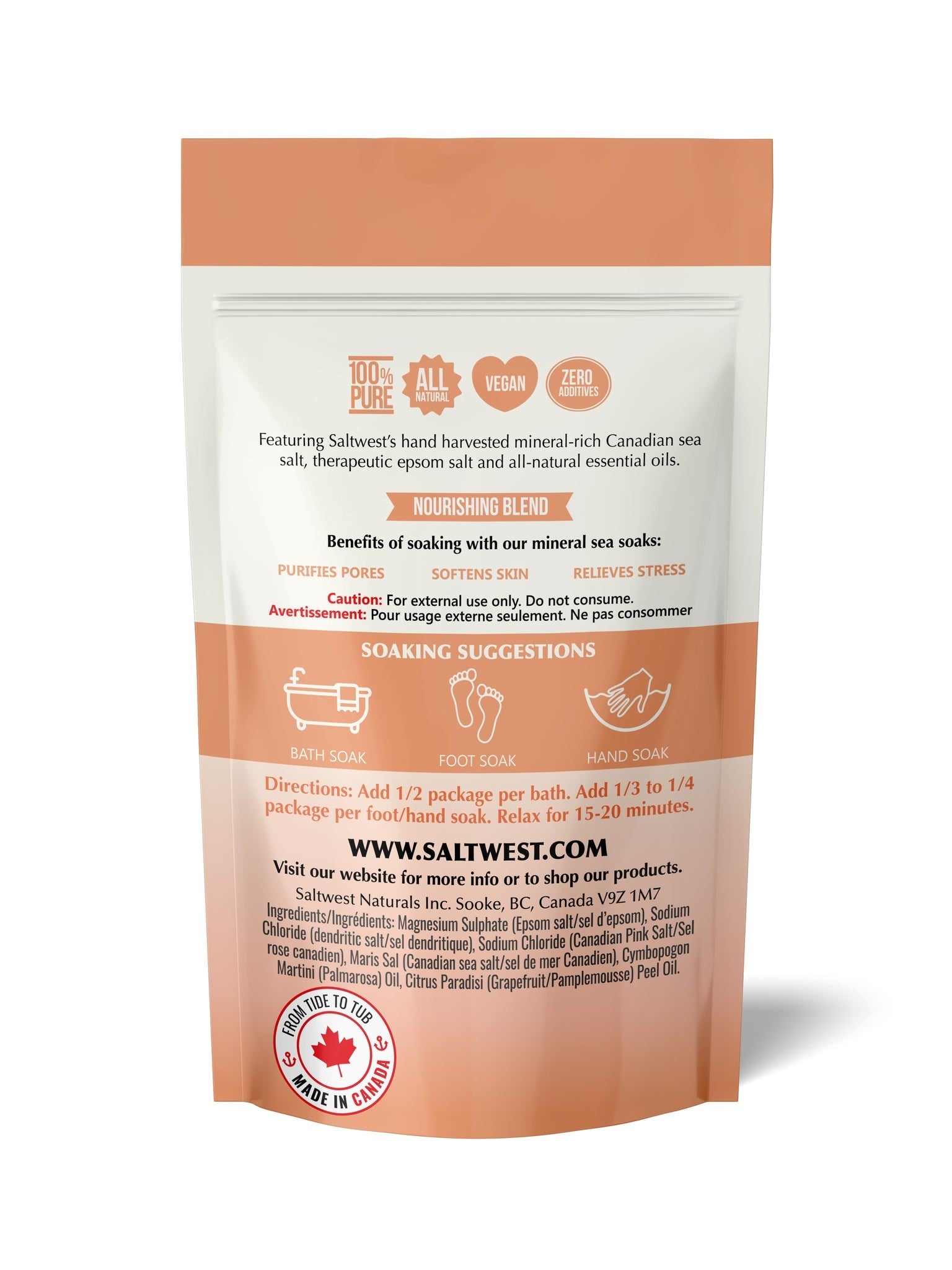 Saltwest | Palmarosa & Pink Grapefruit Bath Soak - Oscar & Libby's