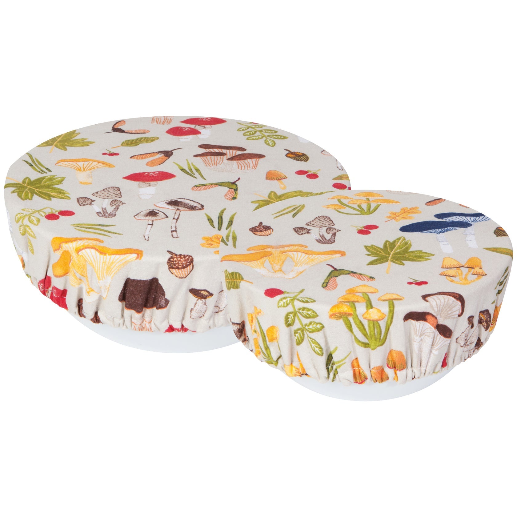Bowl Covers: Set of Two - Field Mushrooms