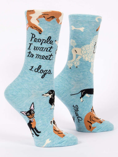 Blue Q | Women's Crew Socks | People I Want to Meet Blue Q - Oscar & Libby's