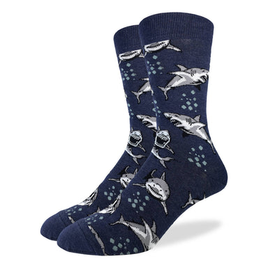 Good Luck Sock | Men's Crew | Shark Attack Good Luck Sock - Oscar & Libby's