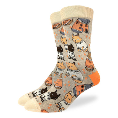 Good Luck Sock | Men's Crew | Cats in Sweaters Good Luck Sock - Oscar & Libby's