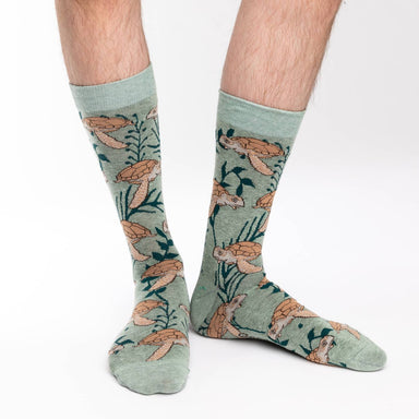 Good Luck Sock | Men's Crew | Sea Turtle Good Luck Sock - Oscar & Libby's