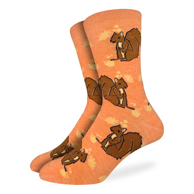 Good Luck Sock | Men's Crew | Orange Squirrels - Oscar & Libby's