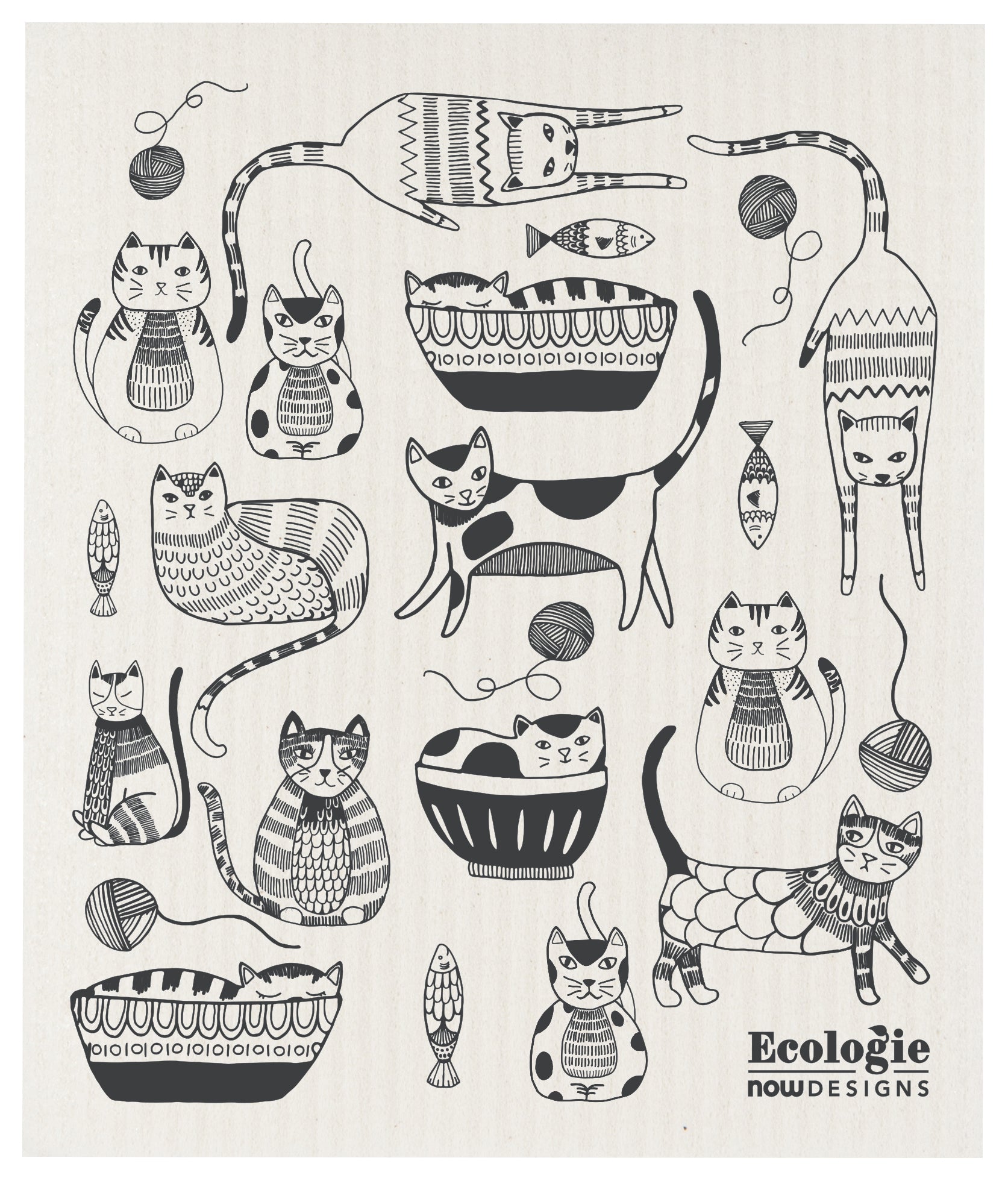 Purr Party Swedish Sponge Cloth | Danica Danica - Oscar & Libby's