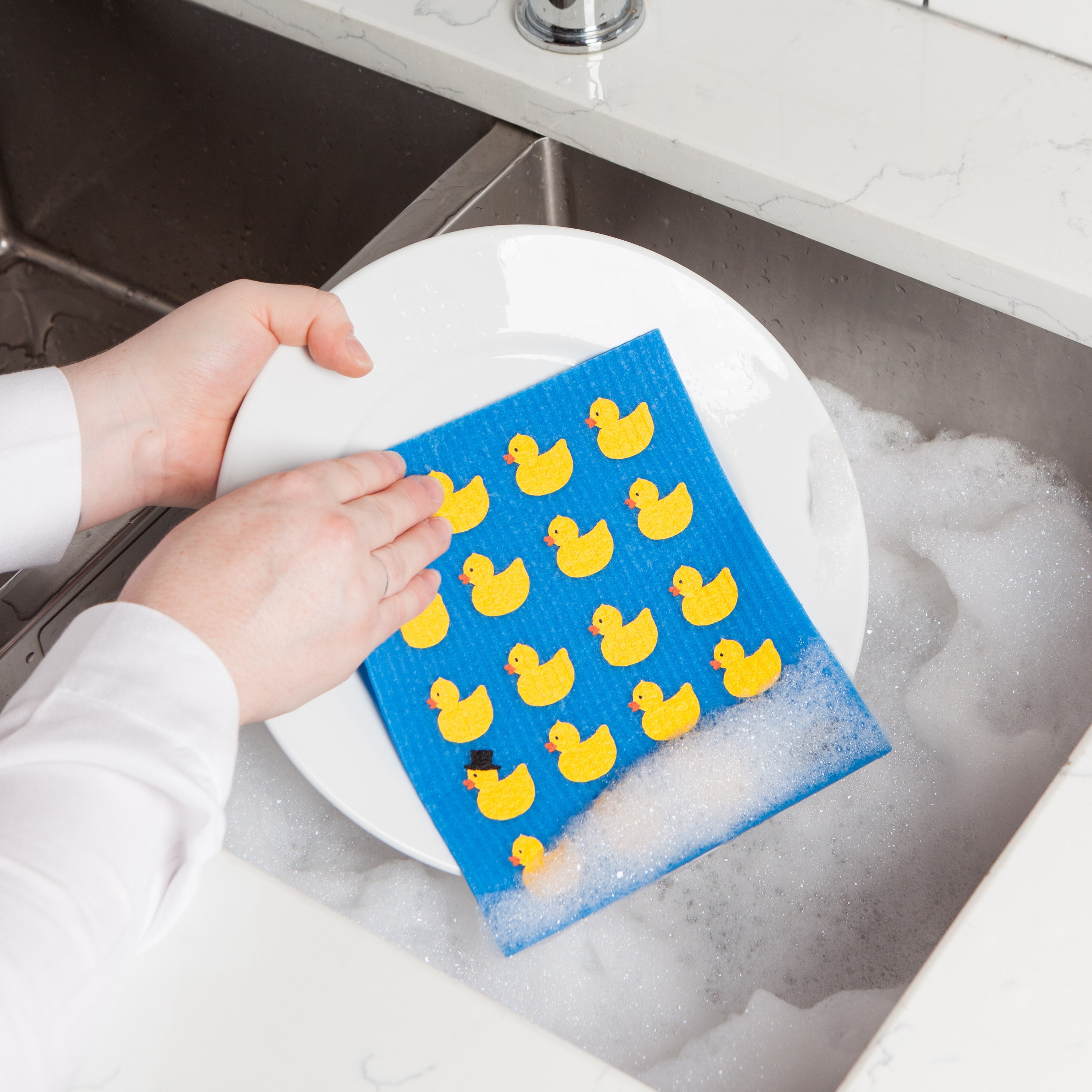 Rubber Duckies Swedish Sponge Cloth | Danica - Oscar & Libby's