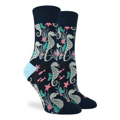 Good Luck Sock | Women's Crew | Seahorses - Oscar & Libby's