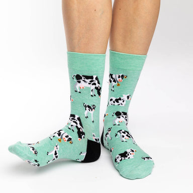Good Luck Sock | Women's Crew | Cows in a Field Good Luck Sock - Oscar & Libby's