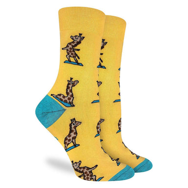 Good Luck Sock | Women's Crew | Yoga Giraffes Good Luck Sock - Oscar & Libby's