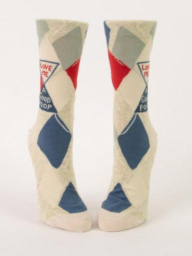 Blue Q | Men's Crew Socks | Love Me A Good Poop Blue Q - Oscar & Libby's
