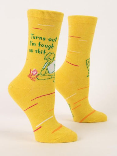 Blue Q | Women's Crew Socks | Turns out I'm tough as shit Blue Q - Oscar & Libby's