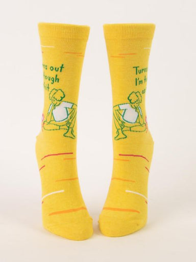 Blue Q | Women's Crew Socks | Turns out I'm tough as shit Blue Q - Oscar & Libby's