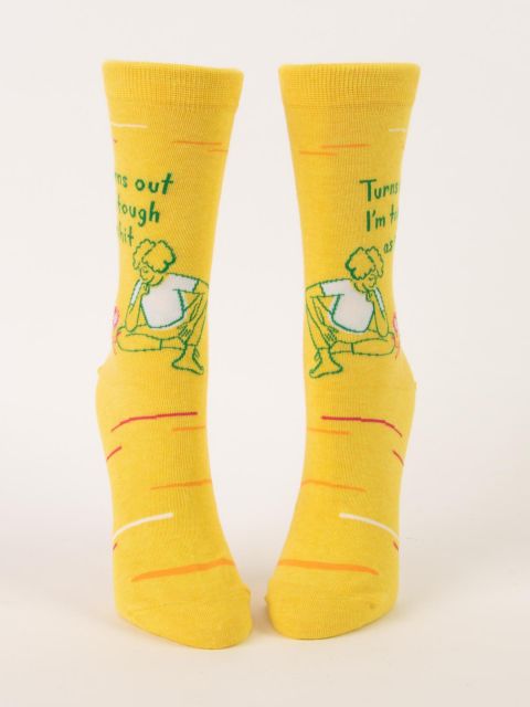 Blue Q | Women's Crew Socks | Turns out I'm tough as shit Blue Q - Oscar & Libby's