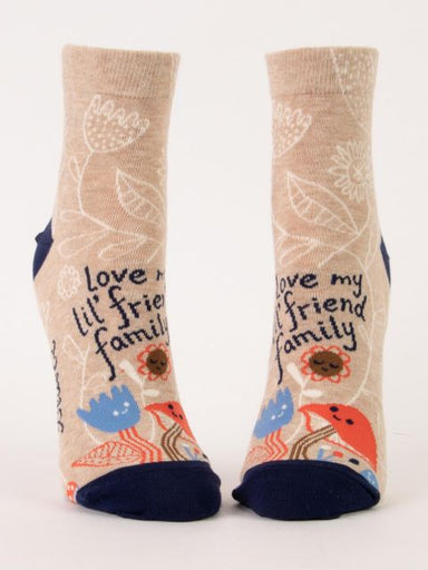 Blue Q | Women's Ankle Socks | Love My Lil' Friend Family Blue Q - Oscar & Libby's
