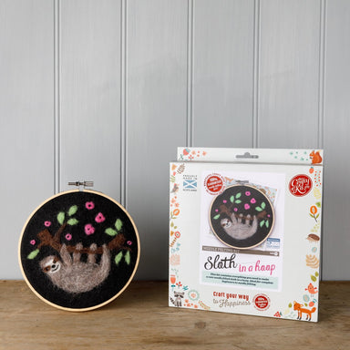 Sloth in a Hoop Needle Felting Kit The Crafty Kit Co. - Oscar & Libby's