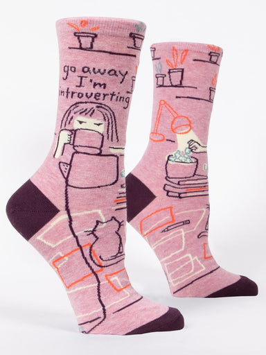 Blue Q | Women's Crew Socks | Introverting Blue Q - Oscar & Libby's