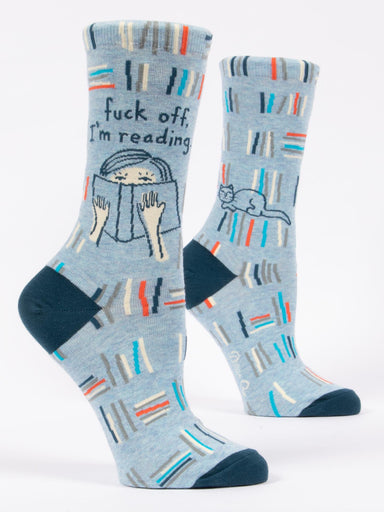 Blue Q | Women's Crew Socks | Fuck Off, I’m Reading Blue Q - Oscar & Libby's