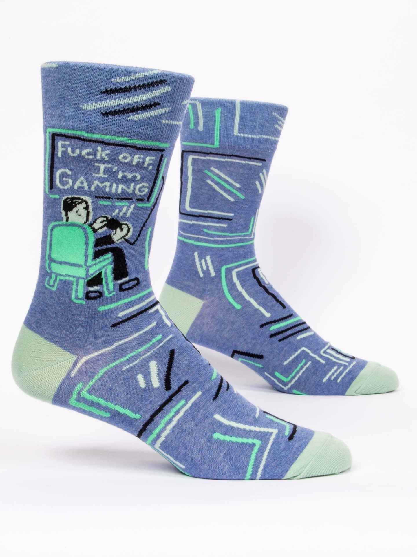 Blue Q | Men's Crew Socks | Gaming Blue Q - Oscar & Libby's