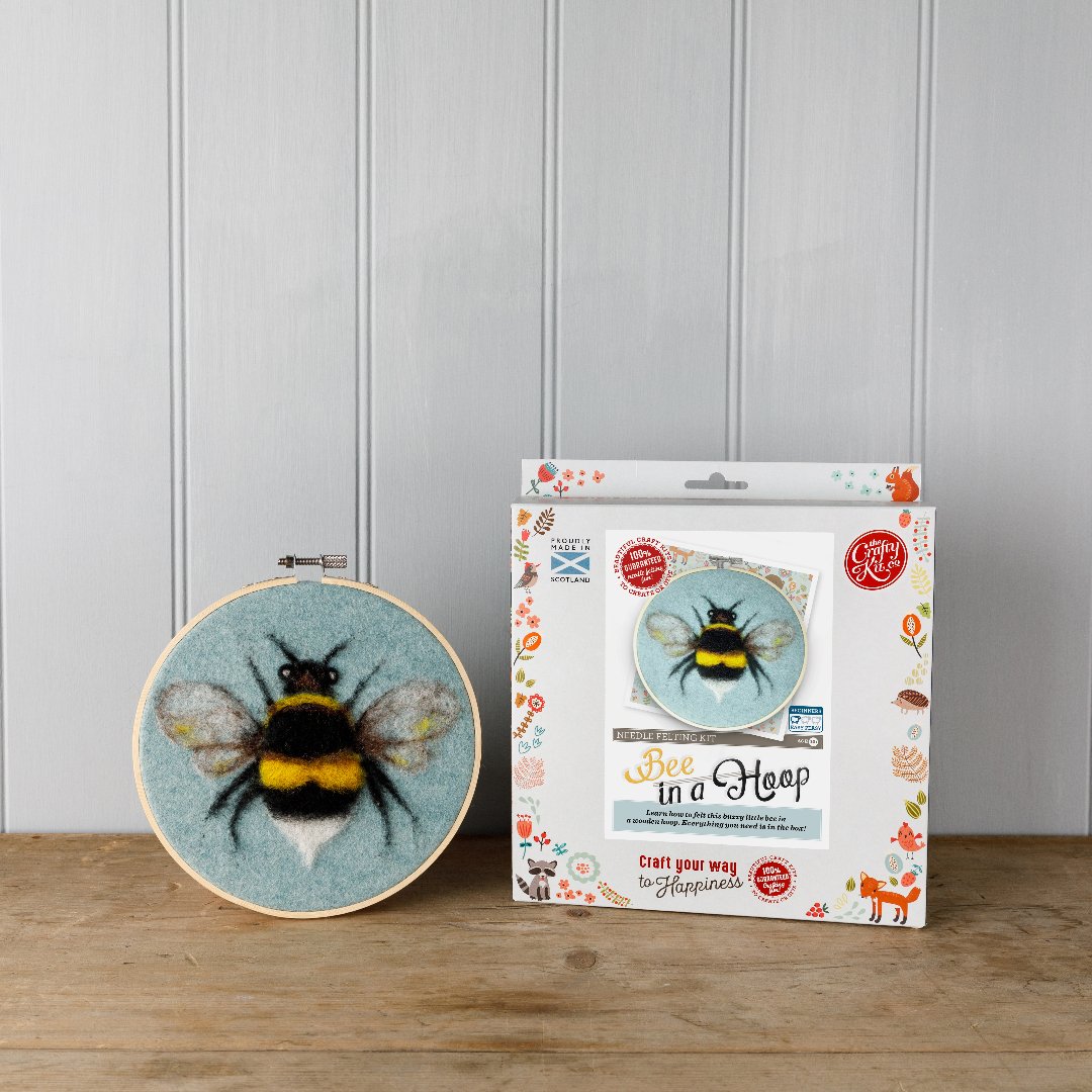 Bee in a Hoop Needle Felting Kit The Crafty Kit Co. - Oscar & Libby's