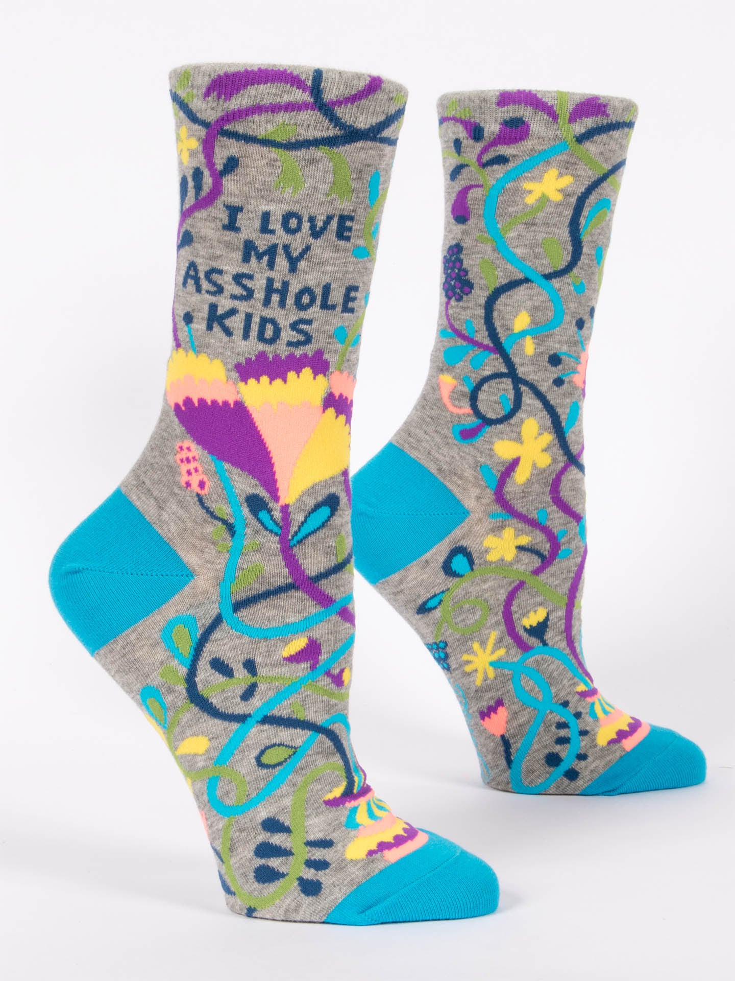 Blue Q | Women's Crew Socks | Asshole Kids Blue Q - Oscar & Libby's
