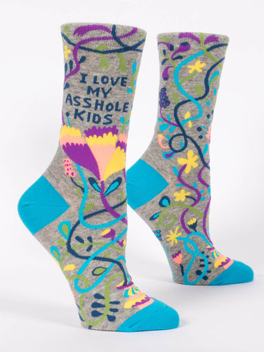 Blue Q | Women's Crew Socks | Asshole Kids Blue Q - Oscar & Libby's