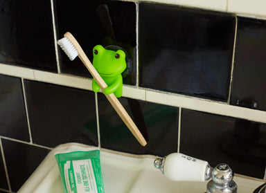 Frog Toothbrush Holder Kikkerland - Oscar & Libby's