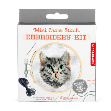 Mini Cross Stitch Embroidery Kit - Cat - Oscar & Libby's