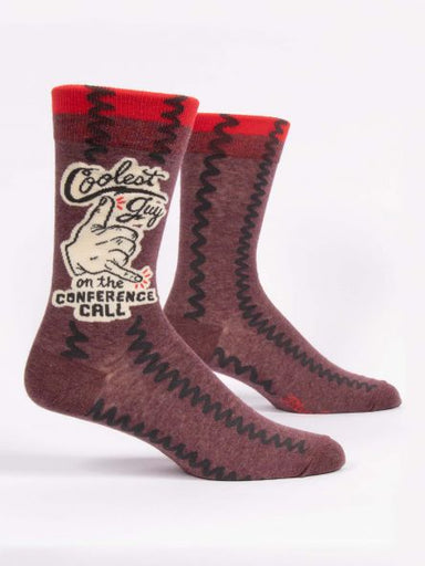 Blue Q | Men's Crew Socks | Coolest Guy on the Conference Call Blue Q - Oscar & Libby's