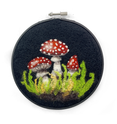 Toadstools in a Hoop Needle Felting Kit - Oscar & Libby's