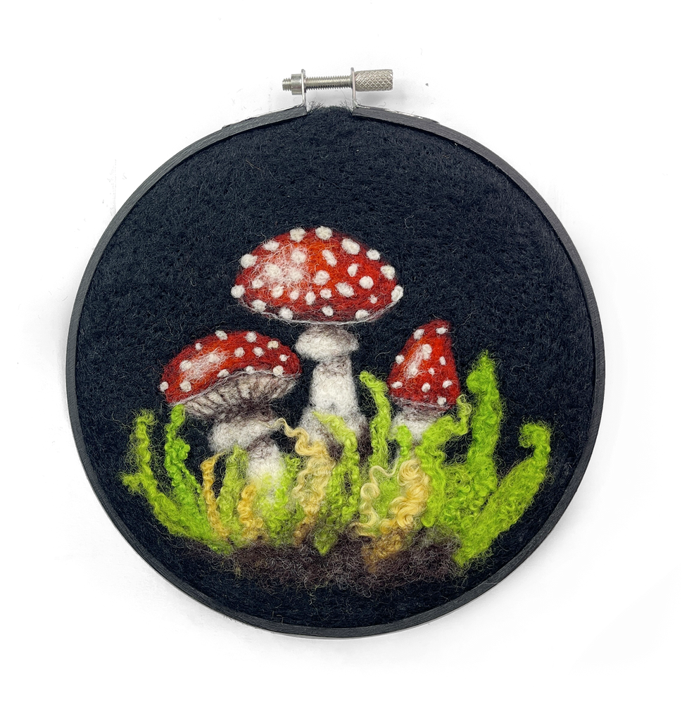 Toadstools in a Hoop Needle Felting Kit - Oscar & Libby's