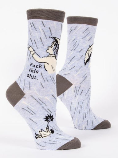 Blue Q | Women's Crew Socks | fuck this shit. Blue Q - Oscar & Libby's