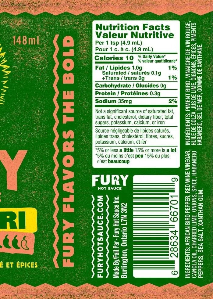 Fury Hot Sauce | Peri-Peri - Oscar & Libby's