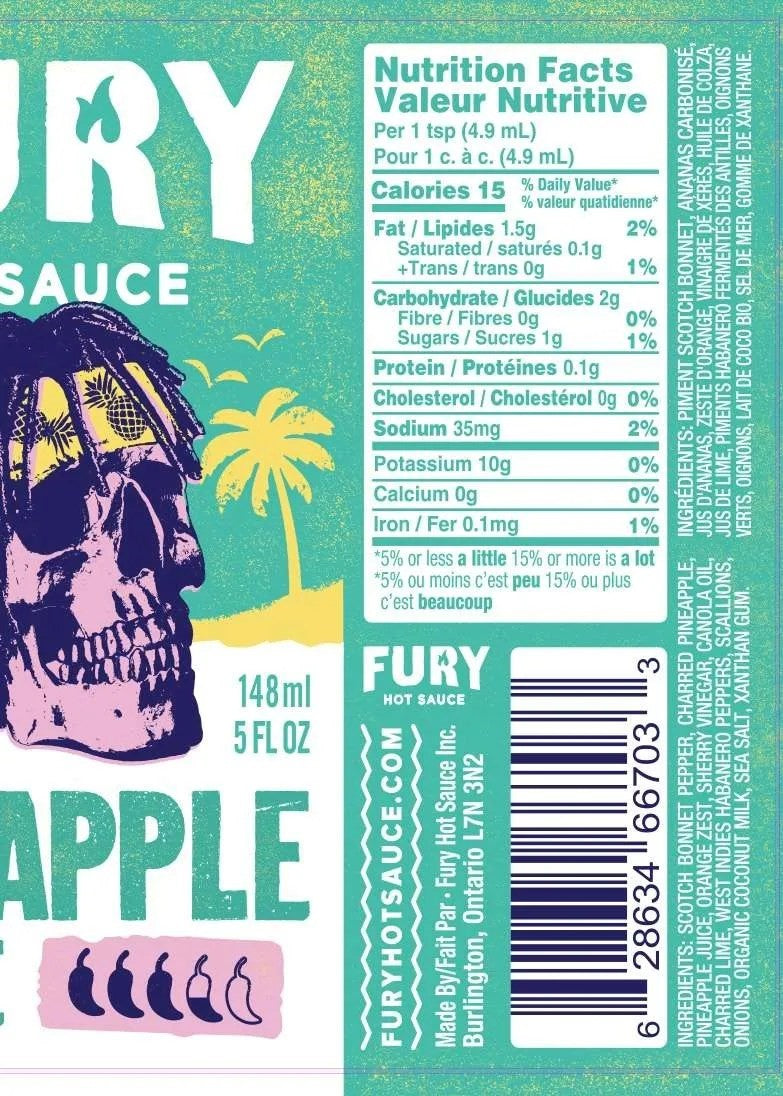 Fury Hot Sauce | Pineapple Yardie - Oscar & Libby's