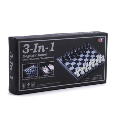 3 In 1 Chess Checkers and Backgammon Family Games America - Oscar & Libby's