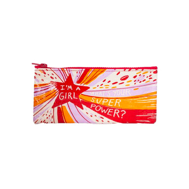Blue Q | Pencil Case | I'm A Girl. What's Your Super Power? Blue Q - Oscar & Libby's